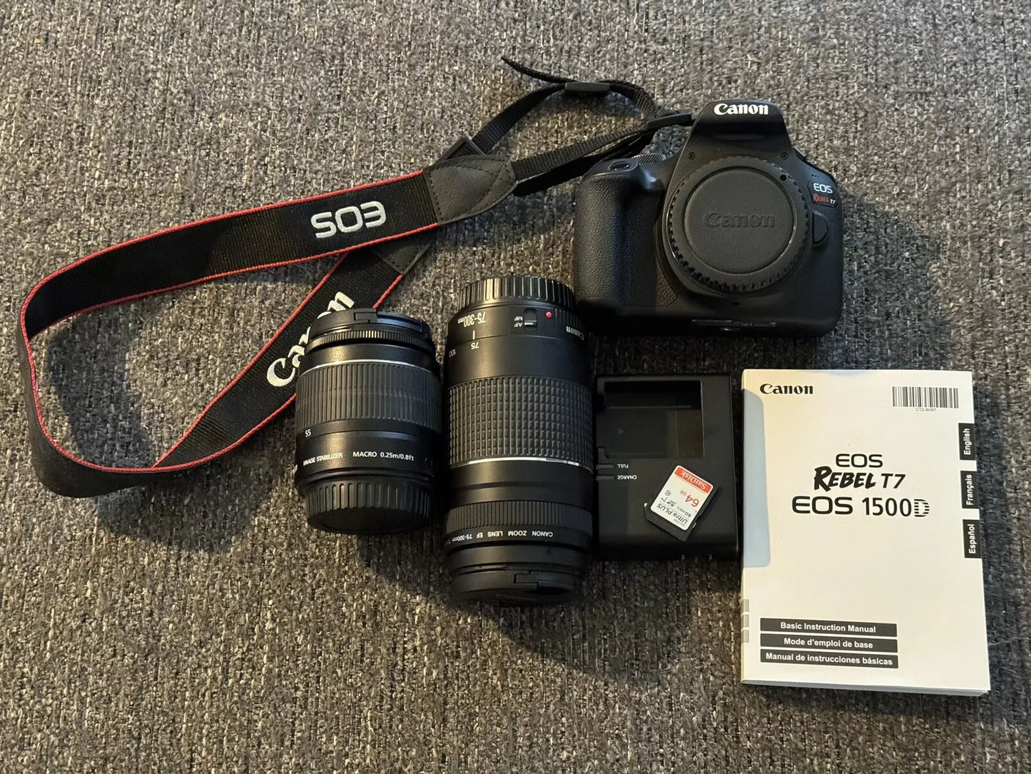 Canon EOS Rebel T7 24.1MP Digital Camera - Black